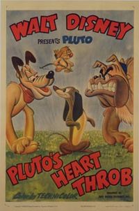 1950 Pluto's Heart Throb Disney Cartoon short movie poster