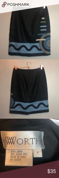 Spotted while shopping on Poshmark: Worth 4 Linen Skirt Geometric Appliqué! #poshmark #fashion #shopping #style #Worth #Dresses & Skirts