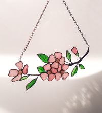 Pink Dogwood Cornus Flower Suncatcher. Stained Glass Home - Etsy Canada