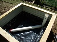 wicking bed ideas-great site What a good idea, adding the water to the bottom of the bed (via a tube & sand base) rather than surface watering & encouraging the root up not down, i would use newspaper instead.