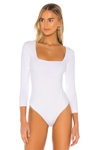 Free People Truth Or Square Bodysuit in White | REVOLVE