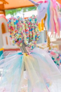 Dress Form Candy Necklace Stand from a Rainbows and Unicorns Birthday Party on Kara's Party Ideas | KarasPartyIdeas.com (6)