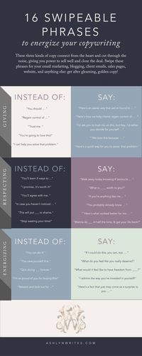 Copywriting ideas for sales copy in your creative entrepreneur business. Pin now, read later!