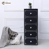 US $119.9 Plastic wardrobe Multifunctional plastic cabinet to closet 5-Layer Storage box Cart PP Material Durable and Suitable for Home