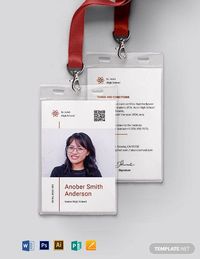 Instantly Download School ID Card Template, Sample & Example in Microsoft Word (DOC), Adobe Photoshop (PSD), Adobe InDesign (INDD & IDML), Apple Pages, Microsoft Publisher, Adobe Illustrator (AI) Format. Available in 2.13x3.39 inches + Bleed. Quickly Customize. Easily Editable & Printable.