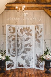 DIY painted screen backdrop! http://ruffledblog.com/diy-screen-painting-backdrop #diyprojects #weddingideas