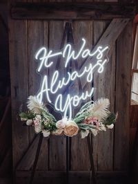 Wedding Neon Sign It Was Always You Mr and Mrs Initials | Etsy