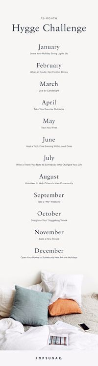 Our 12-Month Hygge Challenge Will Help You Embrace Coziness All Year Long