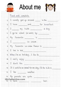 Read and Complete - About Me