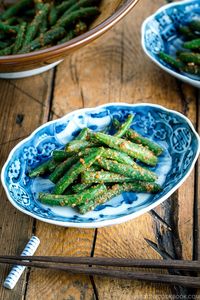 Aromatic, nutty, and crunchy, Green Bean Gomaae is a classic Japanese side or salad that fresh green beans are blanched and tossed with sweet, sesame-soy dressing. Just 4 ingredients and 20 minutes to make incredibly delicious green beans! #greenbean #gomaae | Easy Japanese Recipes at JustoneCookbook.com