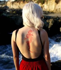 Japanese Red Dragon tattoo (@linnyis)