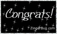 Congrats Silver Stars Glitter Text Glitter Graphic, Greeting, Comment, Meme or GIF