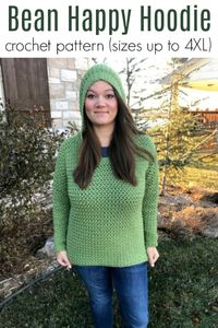 Are you looking for the perfect, textured hoodie crochet pattern? This is it, friend! This NEW hoodie pattern features the Mini Bean stitch and comes in sizes small - 4XL!
