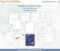Black Friday Navy Blue Boho Small Business Planner, Daily Planner, Weekly Planner, Content Planner, Social Media Planner, Printable Planner, by AttarJane on Etsy