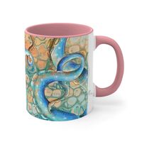 Octopus Tentacles Blue Orange Abstract Ink Art Accent Coffee Mug, 11oz – Seven Sirens Studios