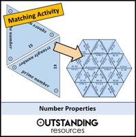 Number Properties (primes, factors, triangular) Matching Activity