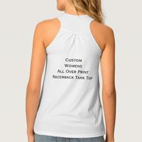 Create your own custom, personalized, feminine, flattering, relaxed drapey fit, womens ladies all over print racerback tank top.