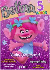 Trolls Filme Convite Aniversário infantil http://www.oscarsitosroom.com/product/convite-trolls-menina/ #aniversário, #aniversáriomenina, #cartãotrolls, #conviteaniversárioinfantil, #decoraçãoaniversárioinfantil, #decoraçãotrolls, #festaaniversário, #festatrolls, #trolls, #trollsconvite, #trollsimpressão
