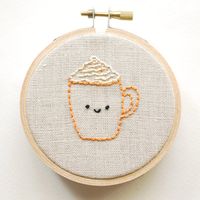 Pumpkin Spice Latte Free Embroidery Pattern