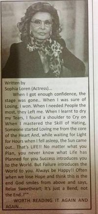 Written by Sophia Loren