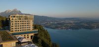 From its origins in 1873 to its heyday in the Fifties and Sixties, the Bürgenstock Resort has quite the heritage. Its image following a nine-year renovation is fittingly spectacular. The 10-storey cube-shaped Bürgenstock Hotel cuts a striking contrast beside the Belle Époque Palace Hotel – although the two share a polished lobby with colossal windows overlooking Lake Lucerne and a neutral palette that gives onto corridors clad in wood and brass.
