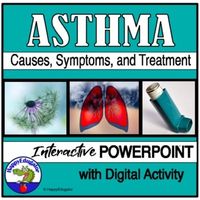 Asthma: Dealing with and Understanding Asthma PowerPoint. Teaches the basics of asthma health issues, including what it is, who can have it, statistics, what the symptoms are, triggers for asthma attacks, early warning signs for an attack, how to use an inhaler, CDC recommendations, what constitutes...