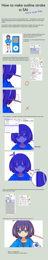 SAI outline stroke tutorial by Keichan411