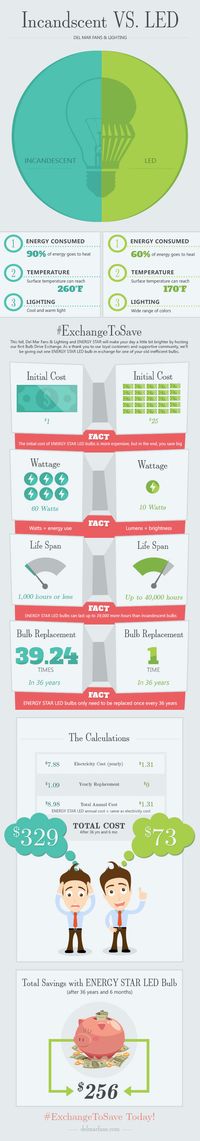 Incandescent Bulbs vs LED Bulbs Infographic
