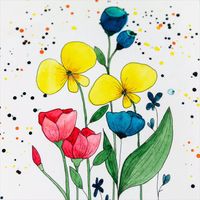 Flower Illustration process video | Ups, es sind bisschen viele und große Kleckse geworden, aber brauchte etwas, um vom Patzer an der blauen Blume oben abzulecken 😂 ➡️ https://mrsberry.de/kreativ/