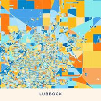 Lubbock, Texas, USA, colorful poster map template. Many details and fine gradations for web and print productions. This map of Lubbock contains typica... ... #template #vector #download #map #citymap #colorful #wallart #printable #urban #area #hebstreit