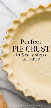 Perfect Pie Crust Recipe in 3-easy steps - With just a little patience and practice, you can make flaky, delicious pastry for all your favorite pie recipes. #pie #piecrust #piepastry #dessertpies #savingroomfordessert #savorypies #pastry #crust #perfectpies #crustrecipe
