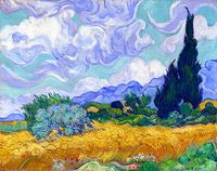 Van Gogh, Vincent (1853-1890) - 1889 Wheat Field with Cypresses (National Gallery, London, England)