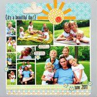 Scrapbook page layout - lots of photos - 9 pictures