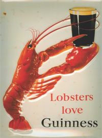 £5.45 GBP - Lobsters Love Guinness Sign (Mp0343) Vintage Style Metal Plaque #ebay #Home & Garden