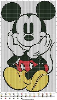 MICKEY MOUSE SITTING by STITCHBOARDS.COM FREE PATTERN WIZARD -- WALL HANGING