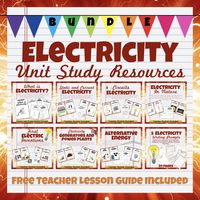 A BUNDLE of electricity resources. 25% off when you buy together. Learn about the atomic basics of electricity, static and current electricity, circuits, electricity found in nature, electrical inventions, alternative energy, and generators and power plants. Enjoy!