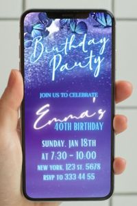 ❗This is a digital product. No product will be sent to you by courier. Introducing our Purple Butterfly Animated Video Invitation for your 30th or 40th Birthday Dinner Party! This one-of-a-kind, high-quality video invitation is sure to make your celebration extra special. #adultbirthday invitation #40th invitation