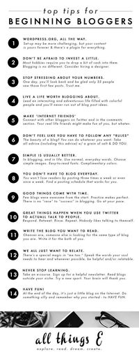 Top Tips for Beginning Bloggers || AllThingsEBlog.com