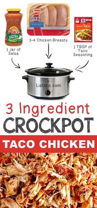 3 Ingredient Crockpot Taco Chicken | 12 Mind-Blowing Ways To Cook Meat In…