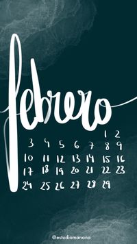 Fondo de pantalla organizador, calendario febrero, lettering, estudiomanana, manana