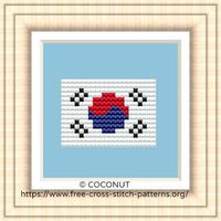 FREE PATTERN! NATIONAL FLAG OF REPUBLIC OF KOREA Cross Stitch Pattern for Instant Download