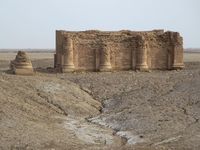 The Parthian Temple of the Gareus at Uruk (Warka), 39 km east of Samawah, Iraq, was built before 110 AD and is thus thousands of years younger than the surrounding Sumerian remains.