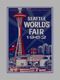 Seattle Poster City Skyline Art Print Space Needle Wall Art World Fair Wall Decor Seattle Cityscape Wall Art Gift