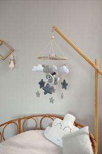 This Crib Baby Mobile Neutral for Bassinet is hand-sewn from the highest quality felt, and inside each figure there is a soft hypoallergenic filler. The mobile can be made in any color combination. Each detail is handmade from eco-friendly and safe materials. This delicate, mobile can be a fine baby shower gift. ♡The cot mobile helps your baby to improve its visual power, mind development and grasping reflexes.