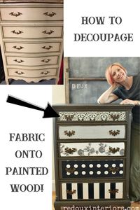 How to Decoupage Fabric over painted wood and make it last forever