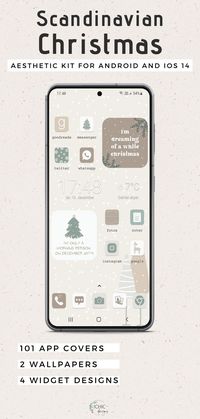 Want a cute new phone aesthetic? In this Christmas themed kit 𝘆𝗼𝘂 𝗴𝗲𝘁 𝟭𝟬𝟭 𝗮𝗽𝗽 𝗰𝗼𝘃𝗲𝗿𝘀, 𝟮 𝘄𝗮𝗹𝗹𝗽𝗮𝗽𝗲𝗿𝘀 𝗮𝗻𝗱 𝟰 𝘄𝗶𝗱𝗴𝗲𝘁 𝗱𝗲𝘀𝗶𝗴𝗻𝘀.! 𝗖𝗮𝗻 𝗯𝗲 𝘂𝘀𝗲𝗱 𝗳𝗼𝗿 𝗮𝗻𝗱𝗿𝗼𝗶𝗱 & 𝗶𝗢𝗦 𝟭𝟰. Click to buy!| ios 14 aesthetic home screen| ios 14 aesthetic home screen christmas| ios 14 home screen ideas | ios 14 app icons christmas | christmas ios 14 | christmas ios 14 homescreen ideas | christmas ios 14 homescreen ideas aesthetic | cute christmas ios 14 homescreen