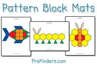 Great activity for a math centre when teaching 2-D shapes or to work on fine motor development. Students have fun creating pictures with the pattern blocks. 'Melissa and Doug' also have a great set of pattern blocks and wooden mats with pictures.