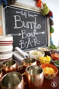 easy burrito bowl bar - a great idea for parties!