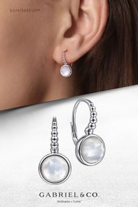 925 Sterling Silver Bujukan Rock Crystal and White Mother of Pearl Leverback Earrings EG14156SVJXM #Gabriel Co #Gabriel Jewelry #Gabriel NY #SilverEarrings #SterlingSilverEarrings #Earrings #DropEarrings #BUjukanEarrings