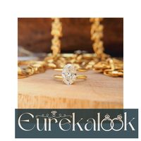 Limited offer! This awesome Yellow Gold Double Band Oval Cut Moissanite Bridal Ring for $269.00..